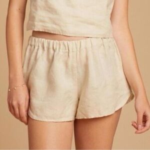 MATE the Label Cream Beige Linen Shorts